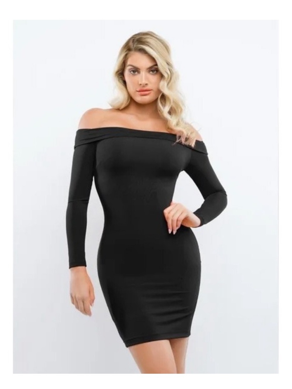 Popilush Off The Shoulder Shapewear Dress in black size large